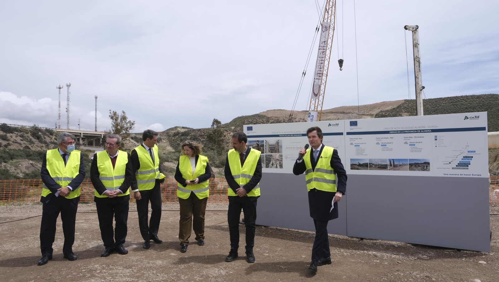 Imágenes de la visita a las obras del AVE en Almería.