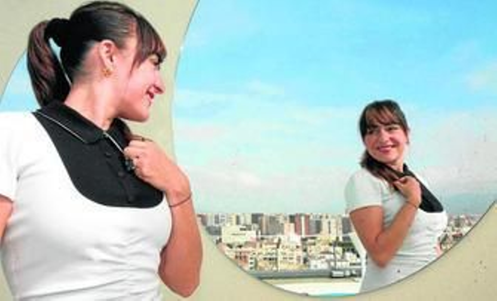 Candela Peña, ayer, en la terraza del Hotel Málaga Palacio: dos en una.