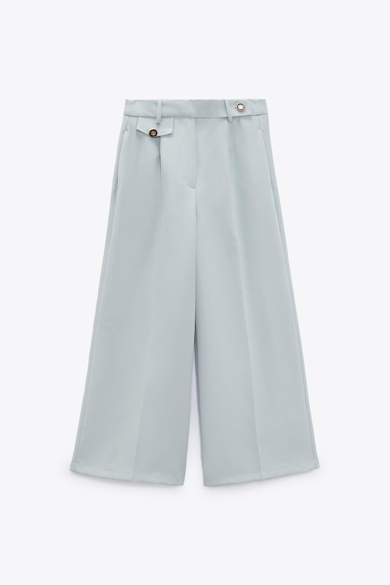 Pantalones culotte celeste de Zara.