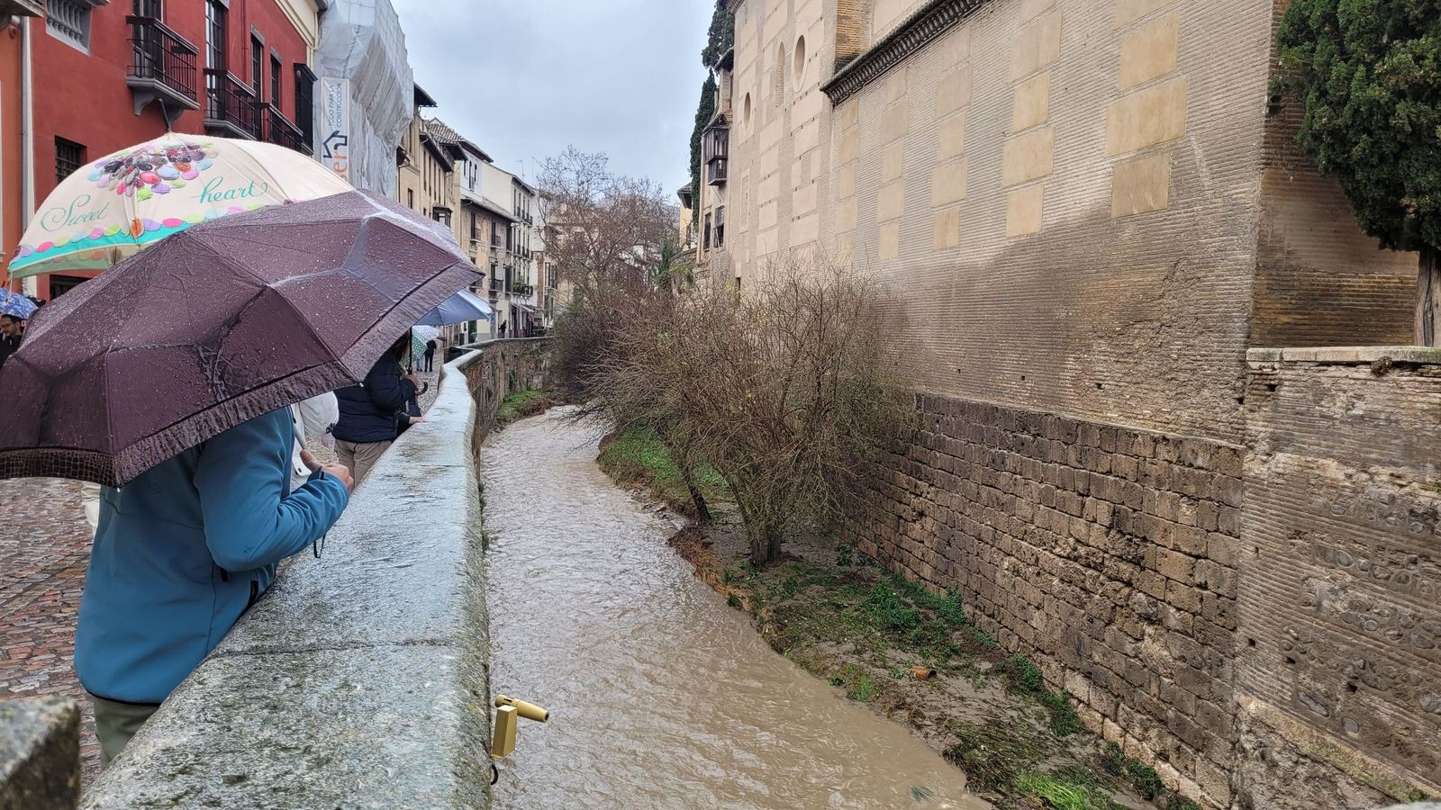 Imagen del río Darro a su paso por el Paseo de los Tristes