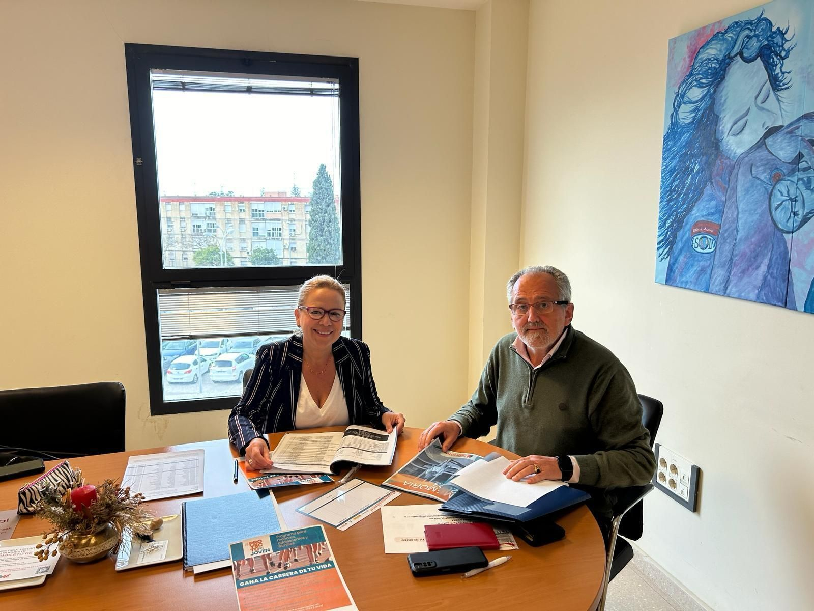 Luis Bononato y Yessika Montero, en un momento de la reunión.