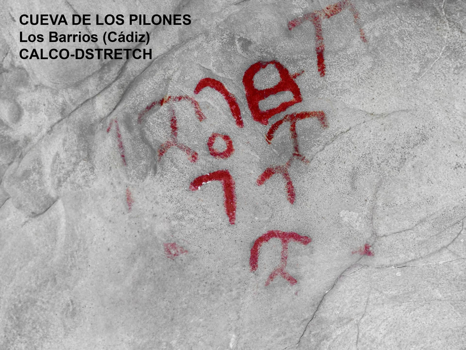 Calco motivos de la Cueva de los Pilones, Los Barrios, Cádiz.