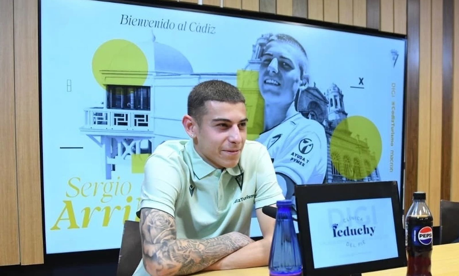 Sergio Arribas, en la sala de prensa del Nuevo Mirandilla.
