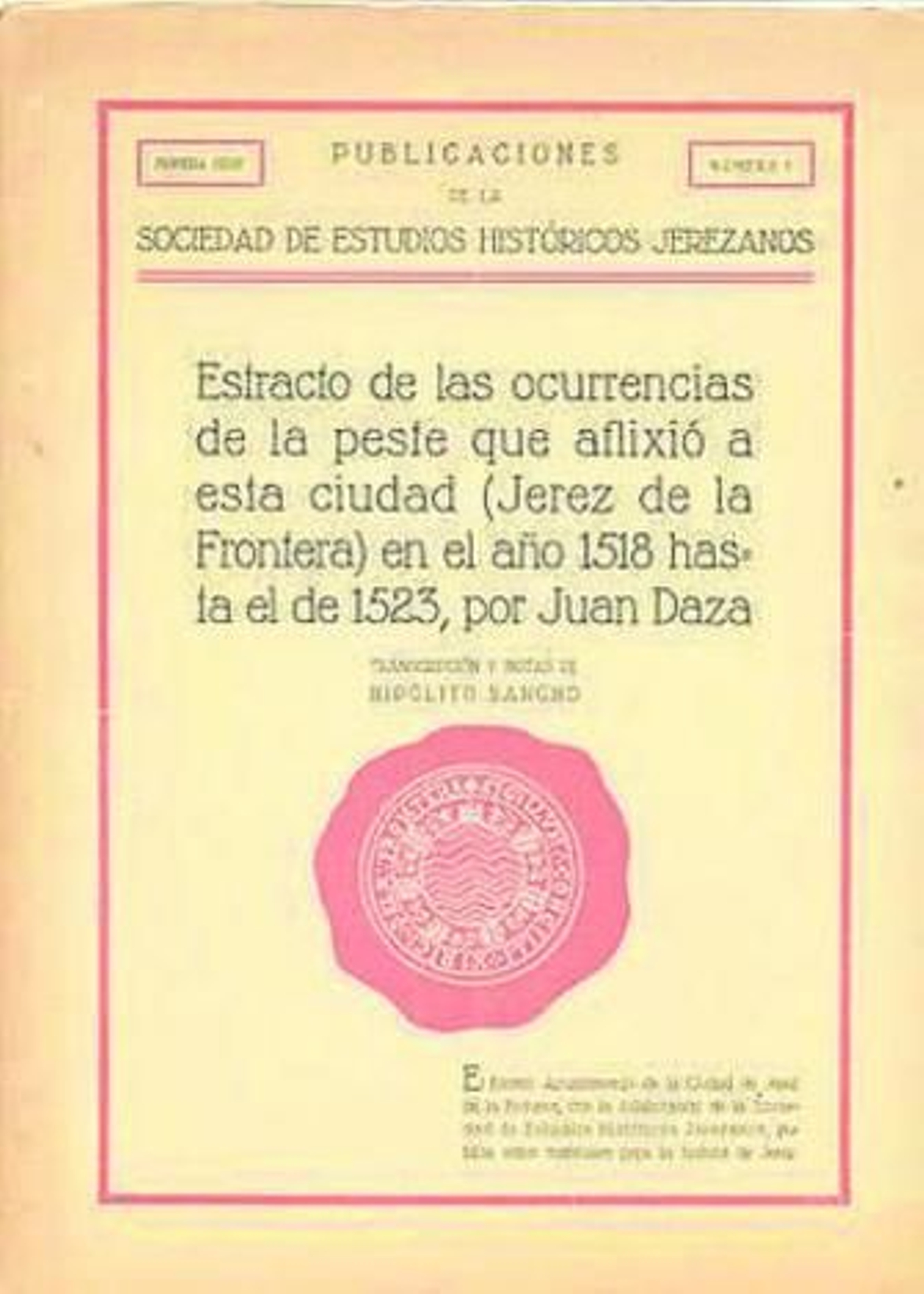 Juan Daza y la epidemia de 1518