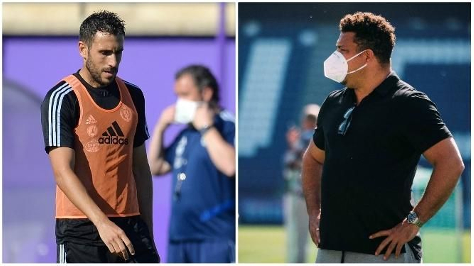 Kiko Olivas, izquierda, y Ronaldo Nazario, derecha.