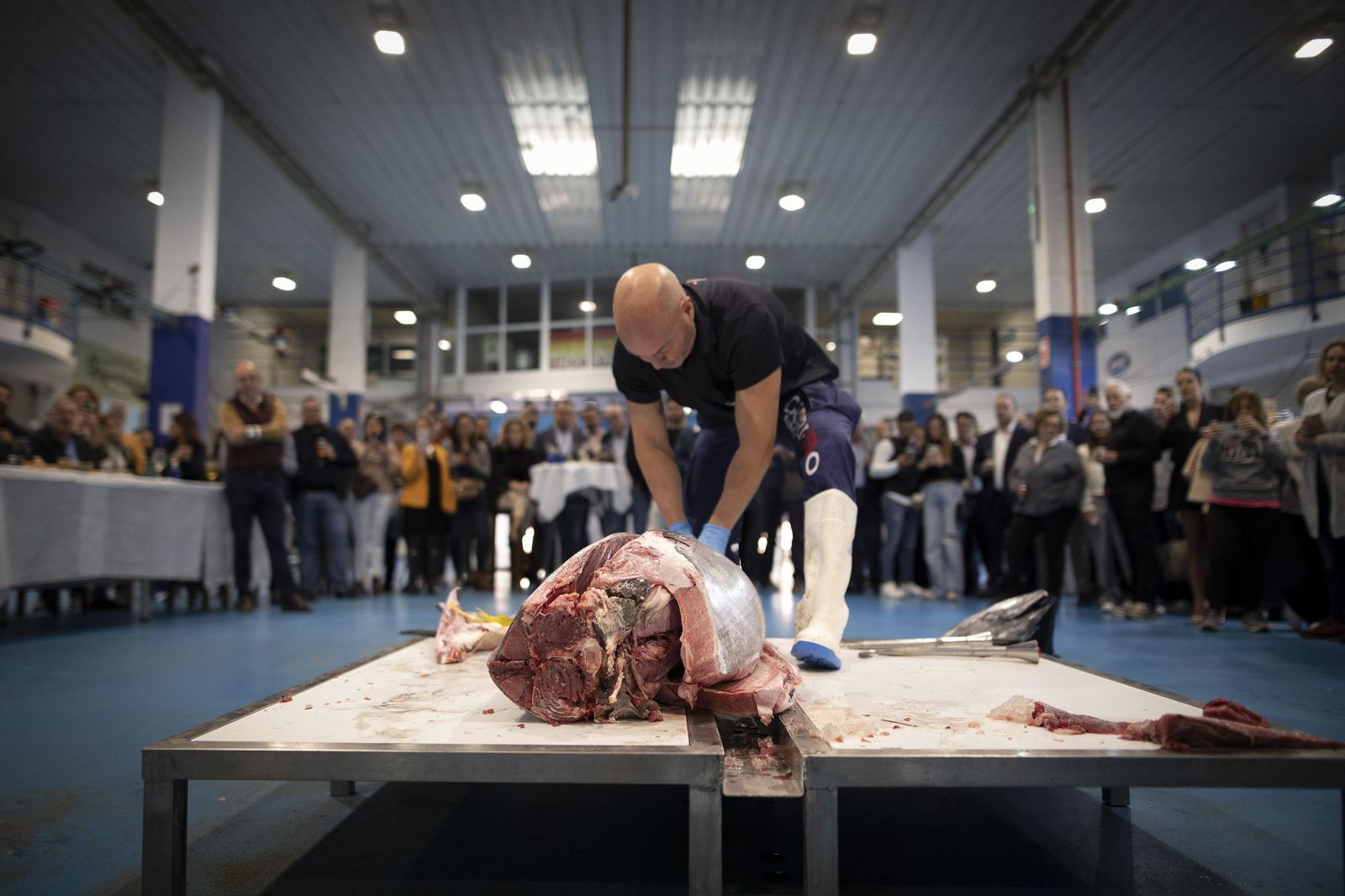 El ronqueo se ha llevado a cabo en directo, en el pabellón del pescado