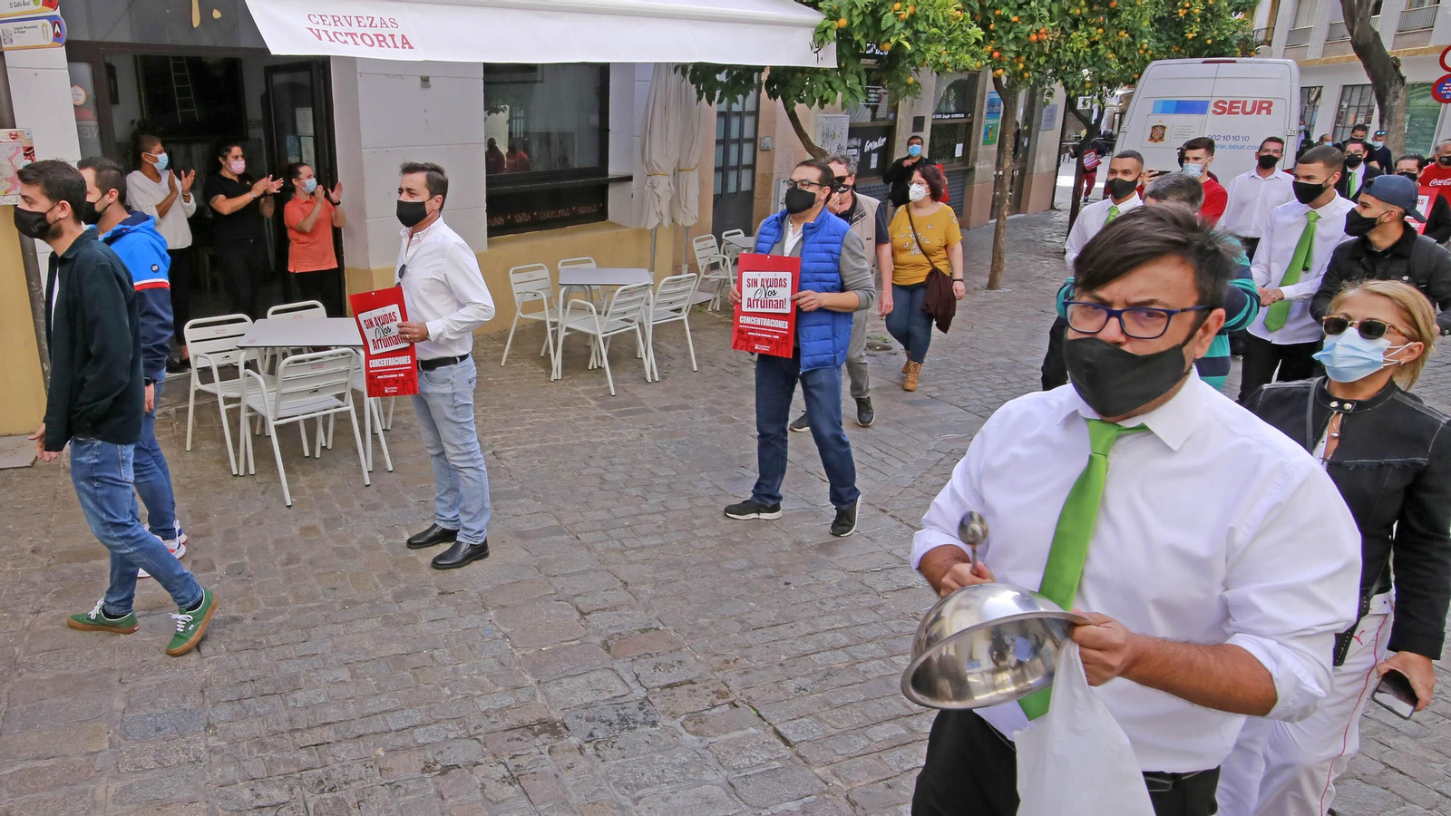 Imágenes de la concentración de hosteleros