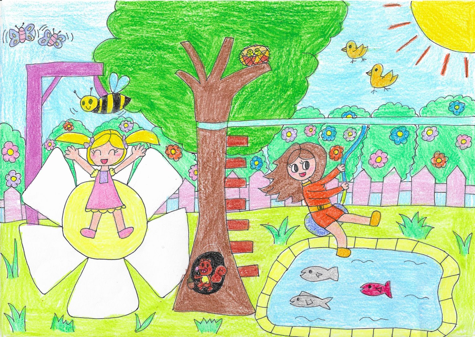 Así imaginan los niños de Montilla el futuro parque Tierno Galván, 'la pradera'