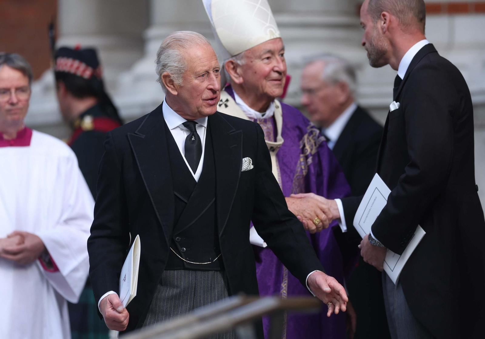 El rey Carlos en el funeral de la duquesa de Kent este martes