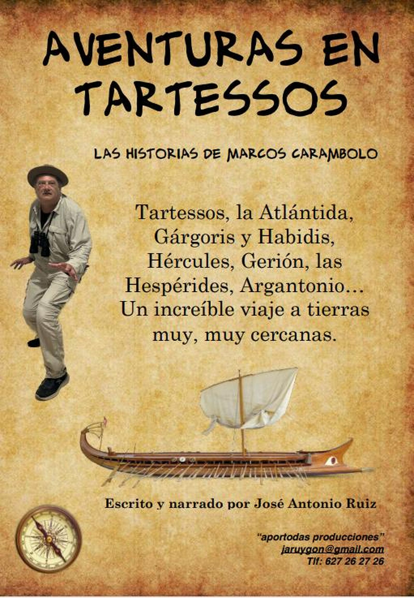 Cartel de la narración teatralizada 'Aventuras en Tartessos'.