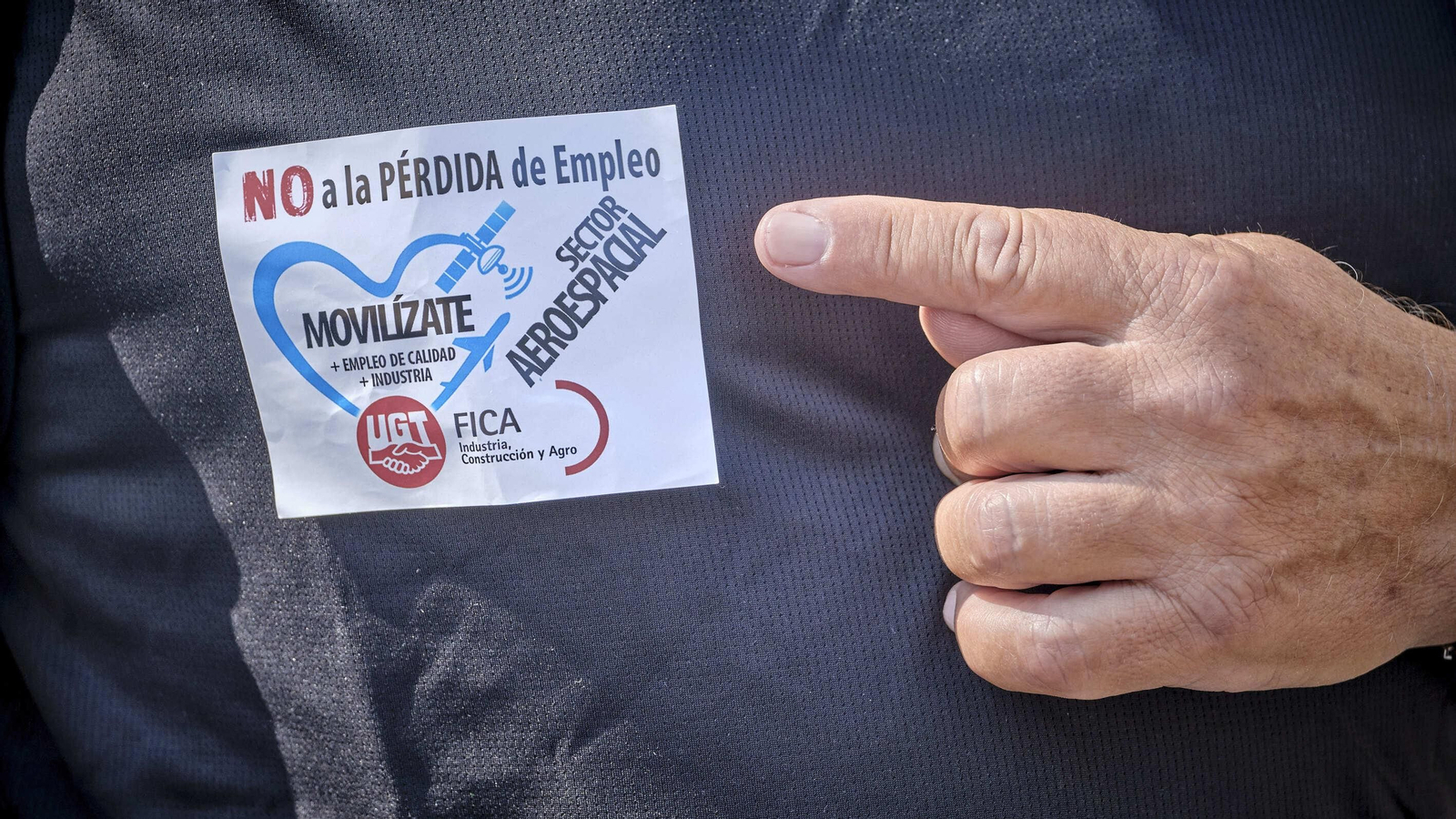 Manifestación de trabajadores de Airbus y sus familiares en defensas de sus empleos.