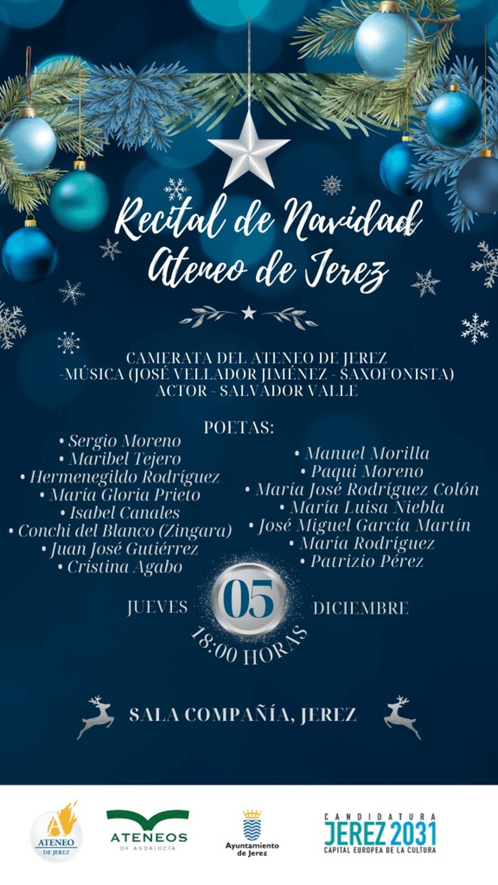 Cartel del Recital Navideño del Ateneo de Jerez