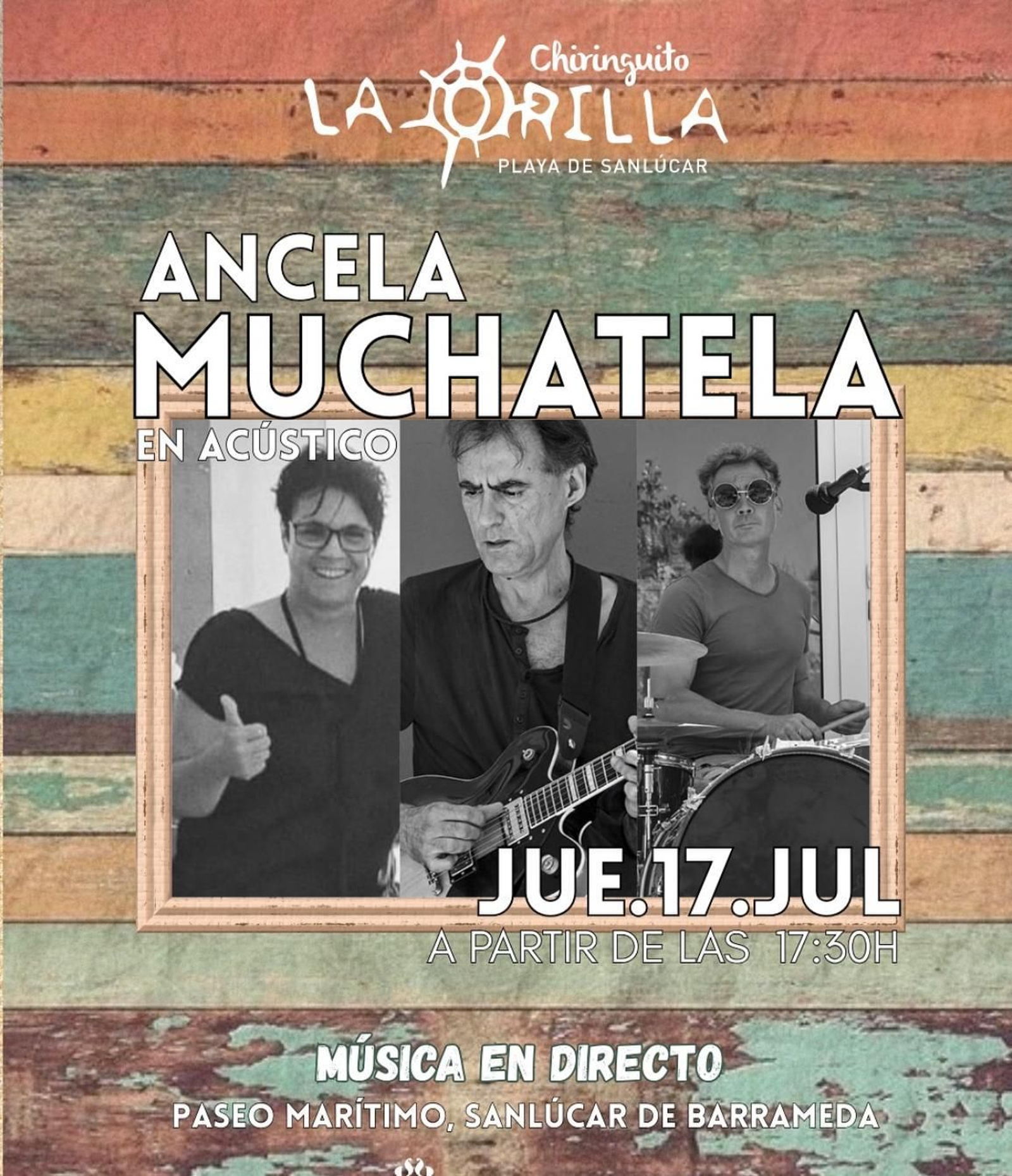 Ancela y Muchatela en Chiringuito La Orilla, de Sanlúcar.