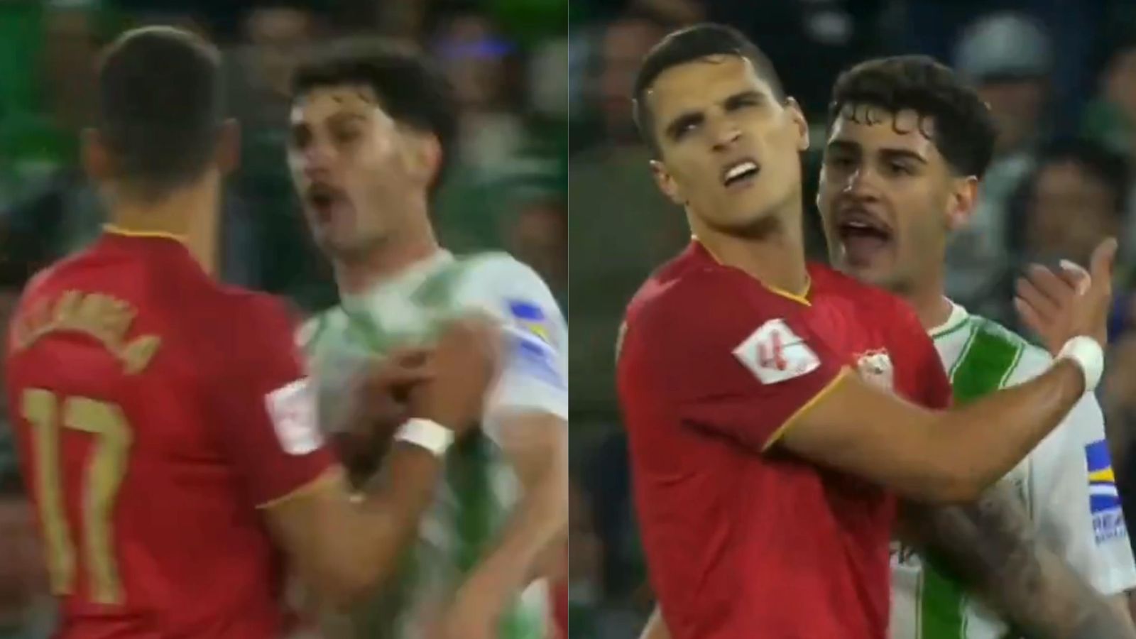 La provocación de Lamela y el enfado de Johnny Cardoso en los últimos minutos del derbi