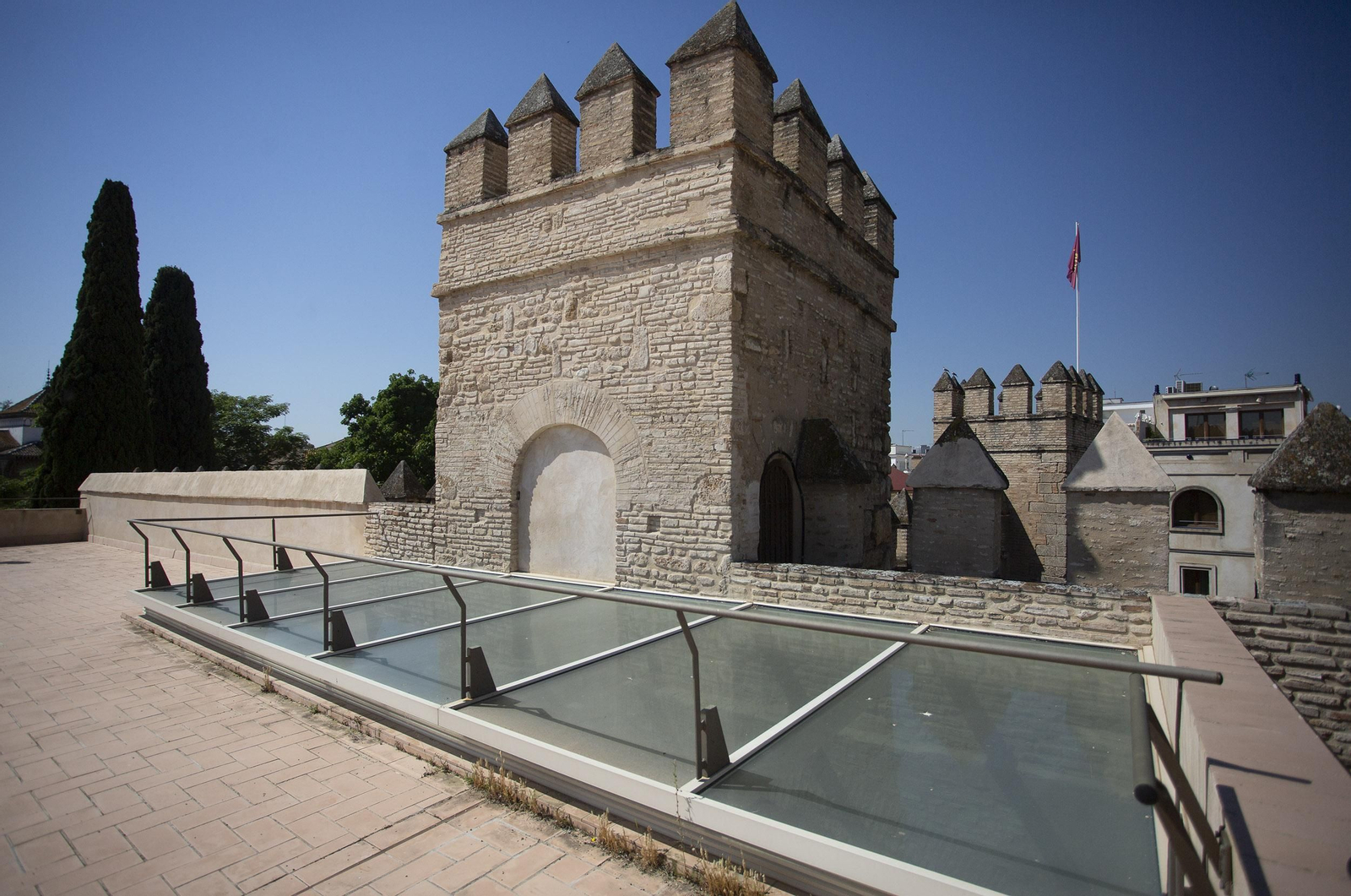 Las torres de la Puerta del León desde la azotea de la casa. Las torres de la Puerta del León desde la azotea de la casa.