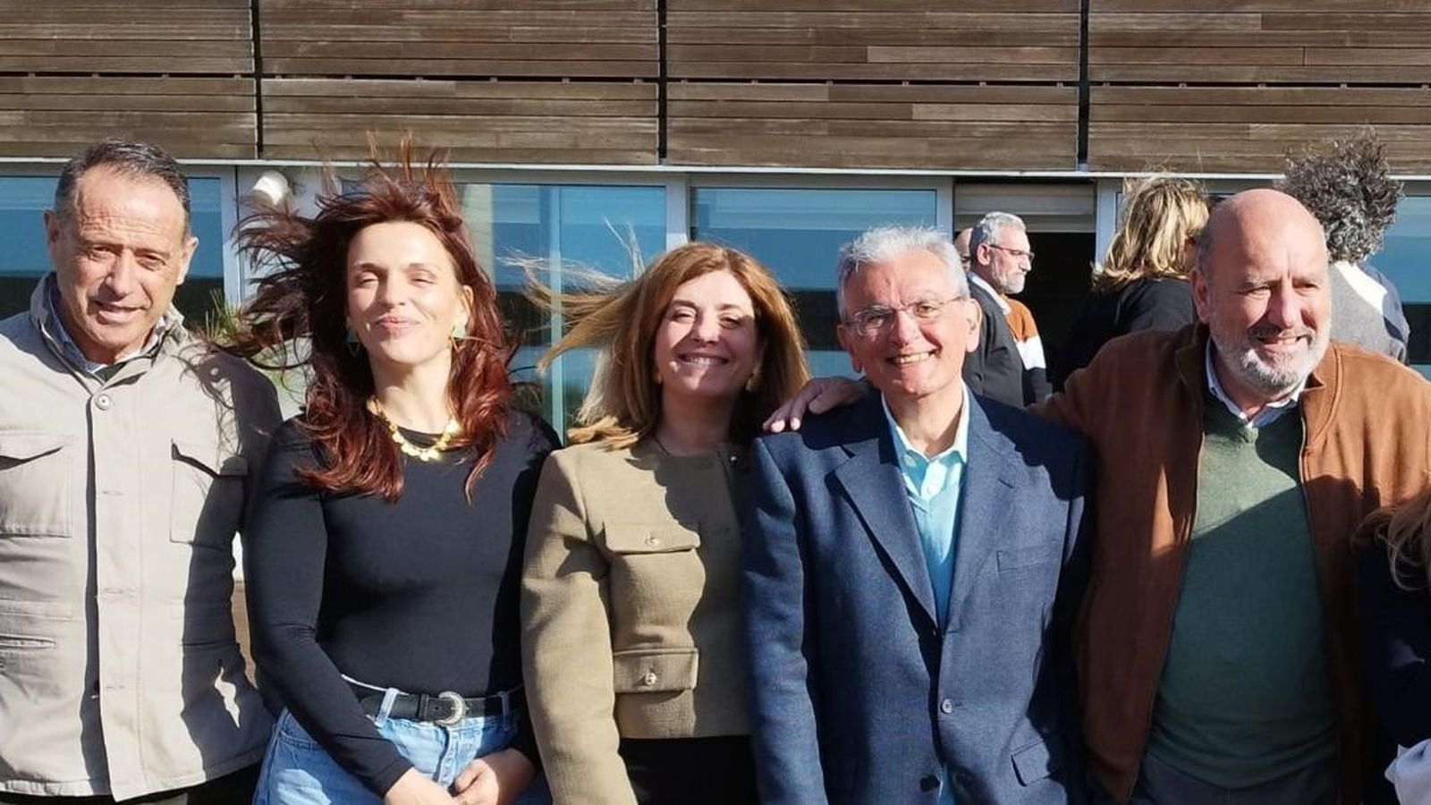 Manolo Moreno, Nieves Ron, Maite Muy, Pedro Lloret y Guilermo de la Rosa durante la celebración del  homenaje en el Hotel Atlántico.
