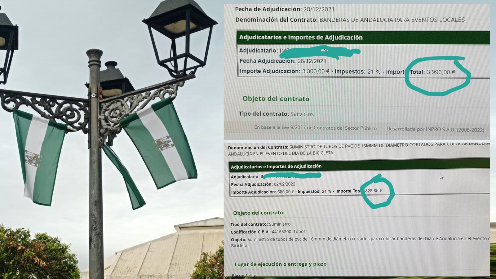 Vox denuncia que el Gobierno del PSOE en Olivares "despilfarra" casi 5.000 euros públicos en comprar banderas de Andalucía