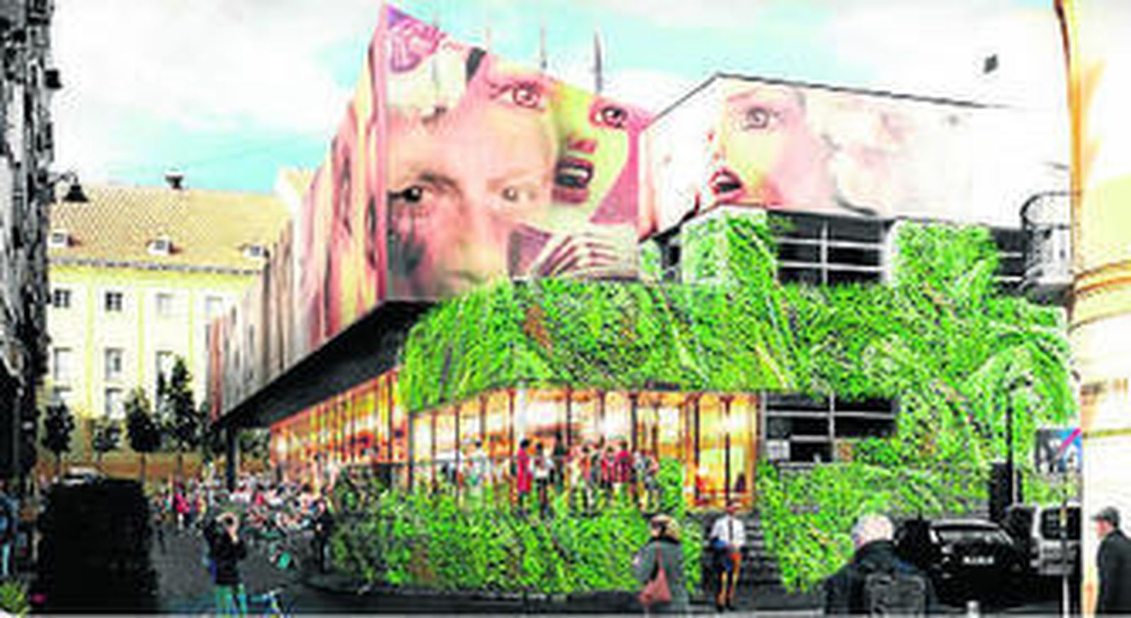 Recreación de la fachada del nuevo mercado de la Merced.