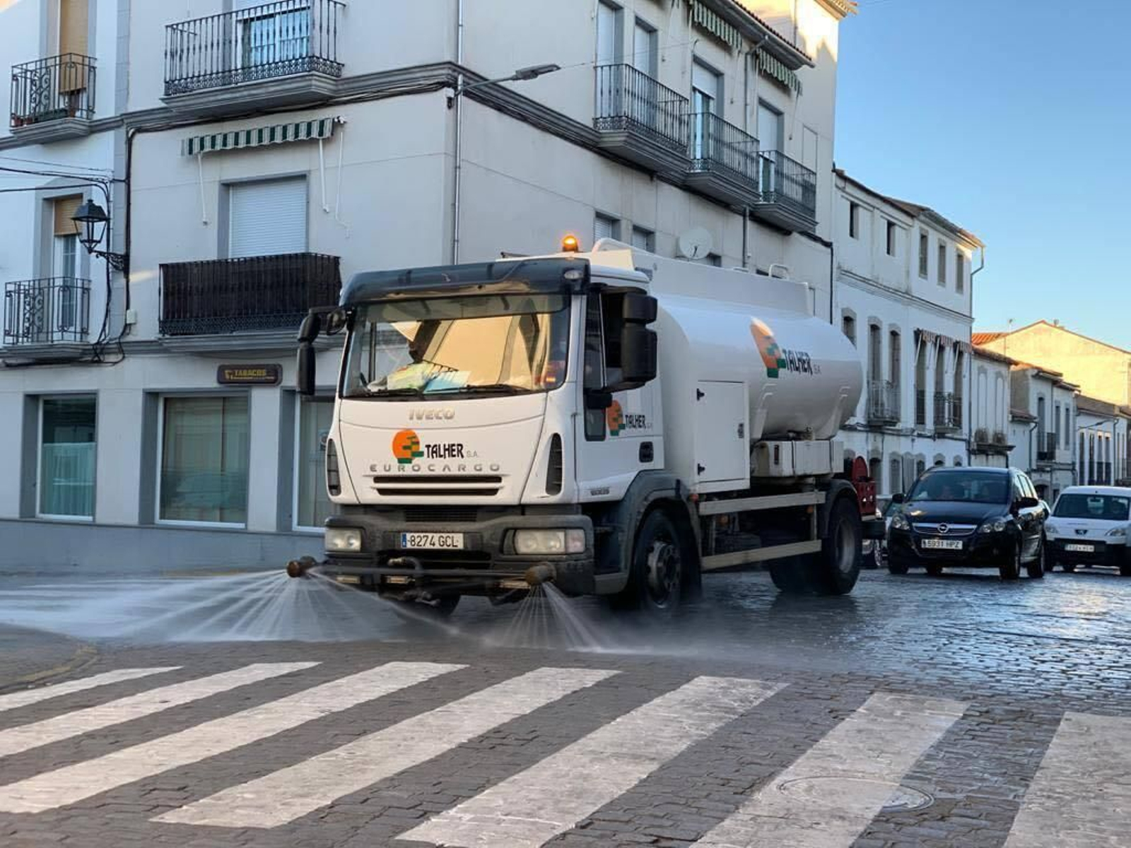 Labores de desinfección en Pozoblanco. Labores de desinfección en Pozoblanco.