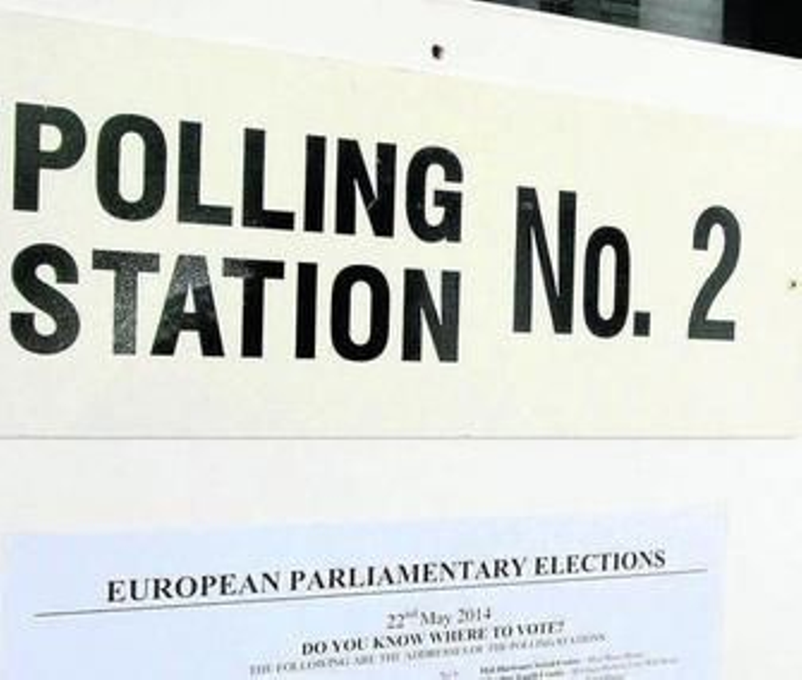 El cartel de una mesa electoral de Gibraltar, el pasado jueves. El cartel de una mesa electoral de Gibraltar, el pasado jueves.