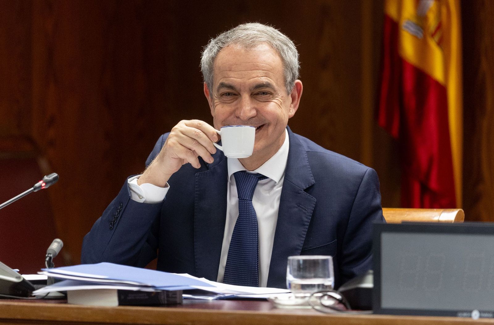 El ex presidente del Gobierno José Luis Rodríguez Zapatero, este lunes en la comisión del caso Koldo.