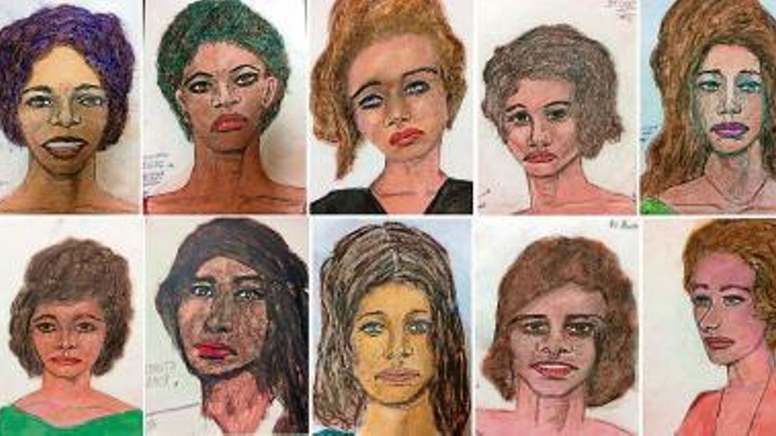 Imágenes realizadas por el artista de sus víctimas