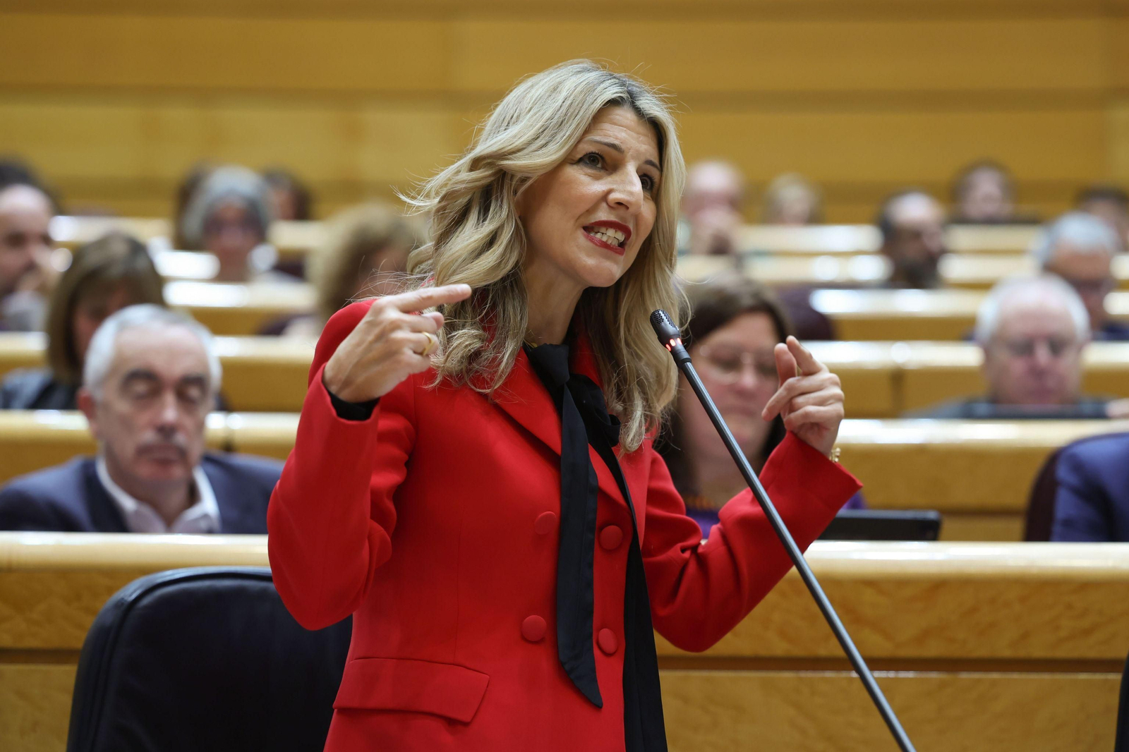 Yolanda Díaz, ayer en el Senado.