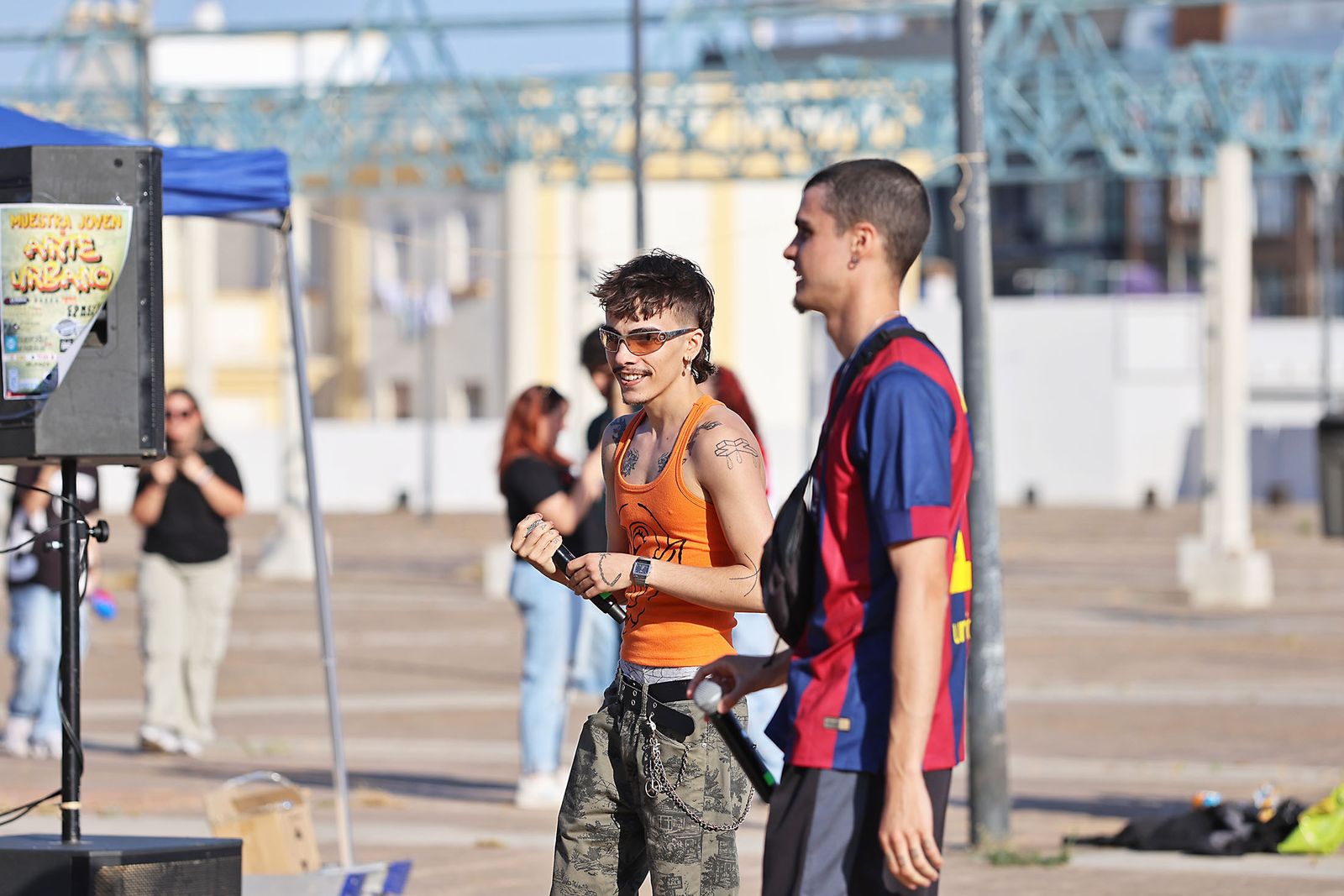 Imágenes de la muestra de arte urbano en la Plaza del Titan de Huelva