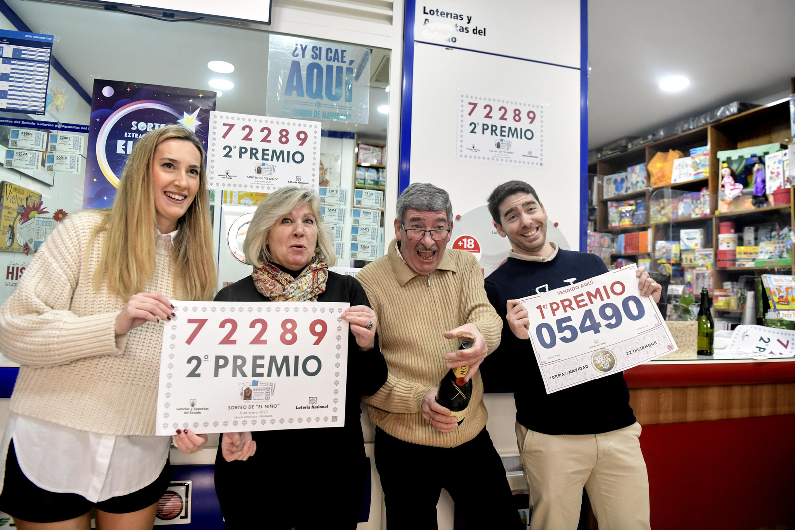 La celebración del Segundo Premio del Sorteo del NIño 2023 en Granada, en imágenes