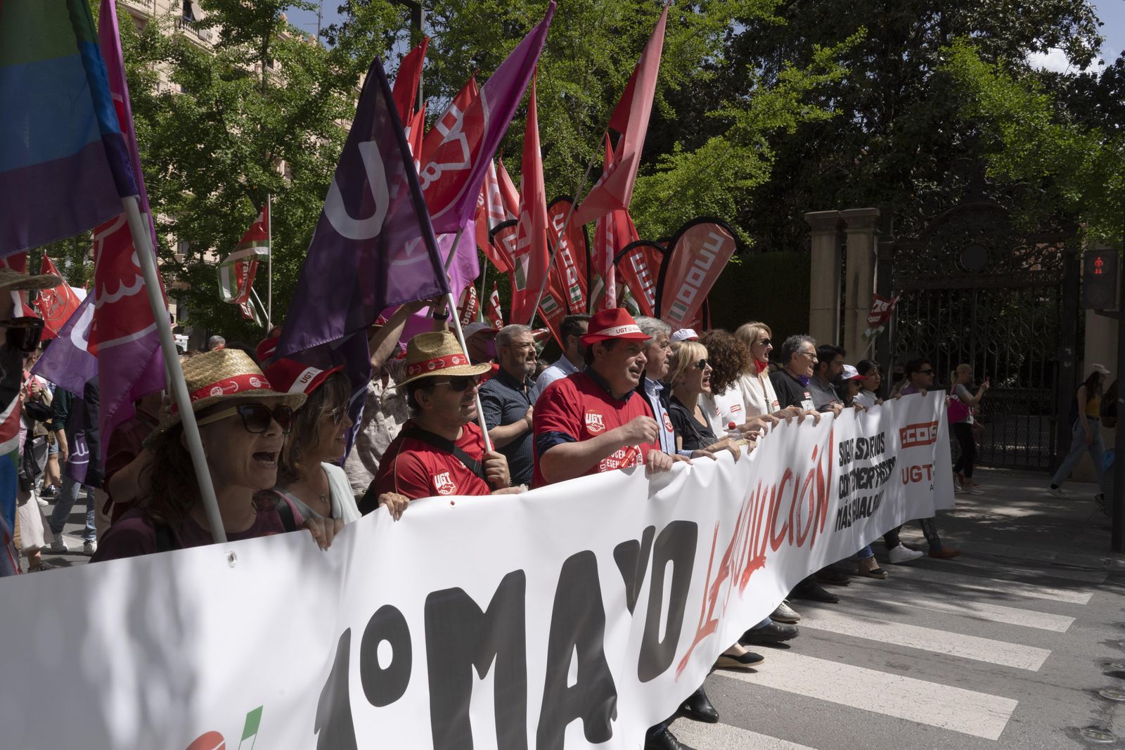La manifestación por el Día Internacional del Trabajo de Granada, en imágenes