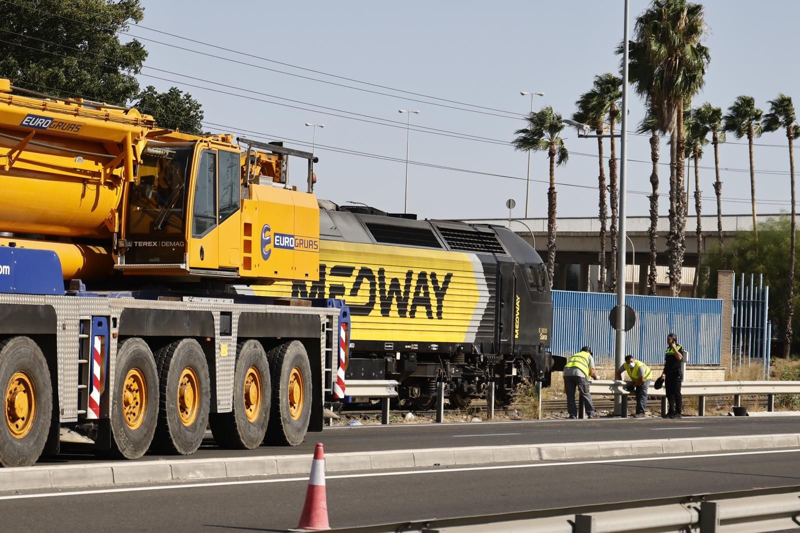 Descarrila un tren de mercancías en el Puerto de Sevilla