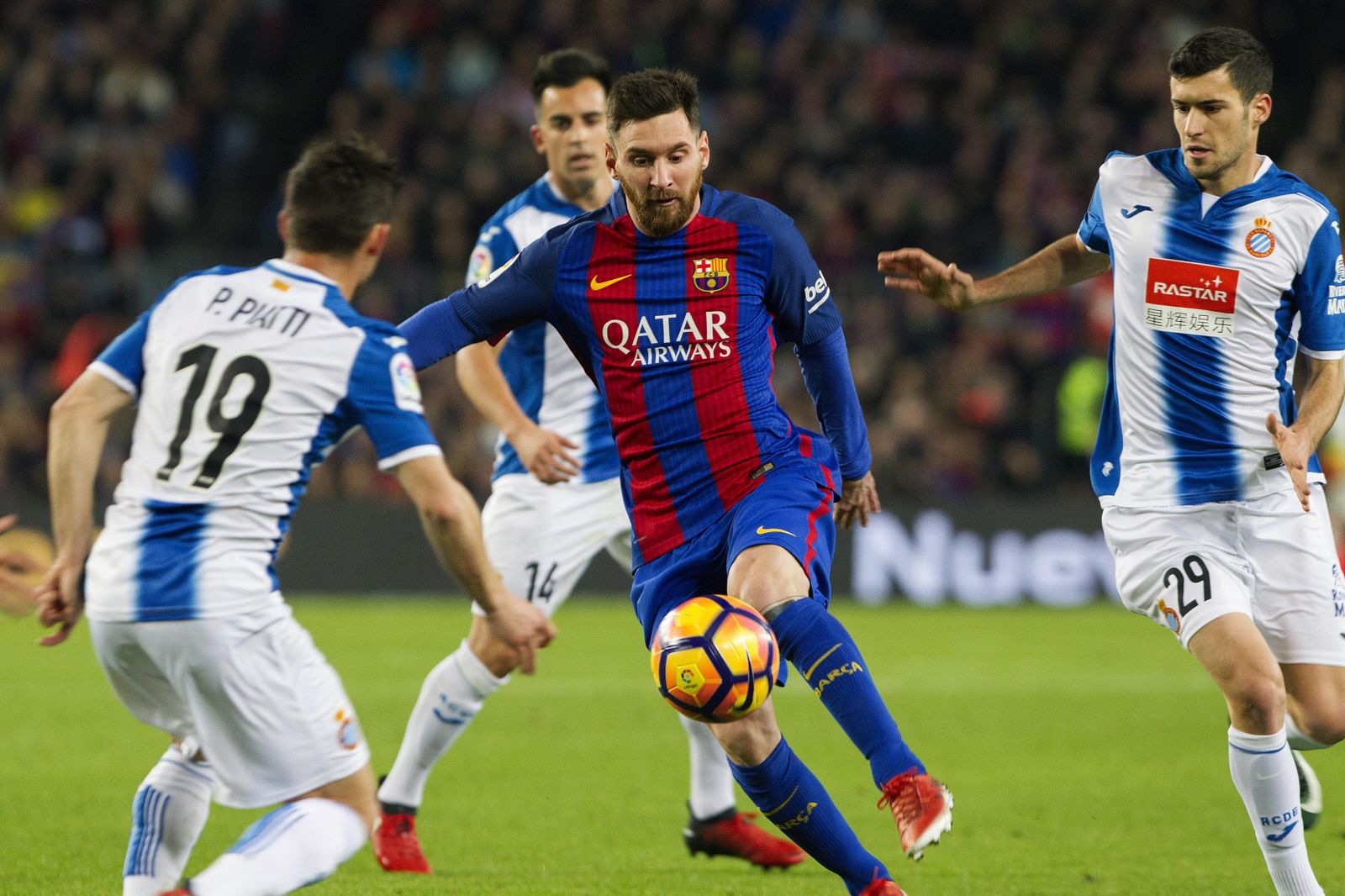 Un momento del Barça-Espanyol