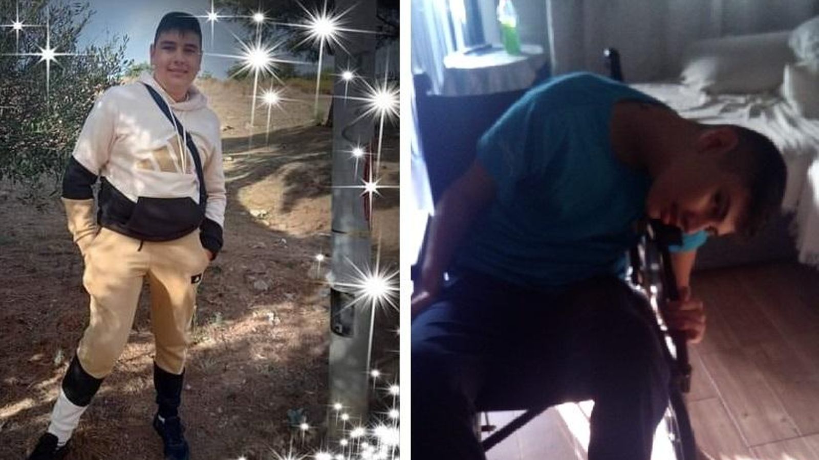 Jonathan Osorio, antes y después de serle diagnosticada la enfermedad, en una foto ofrecida por la familia.