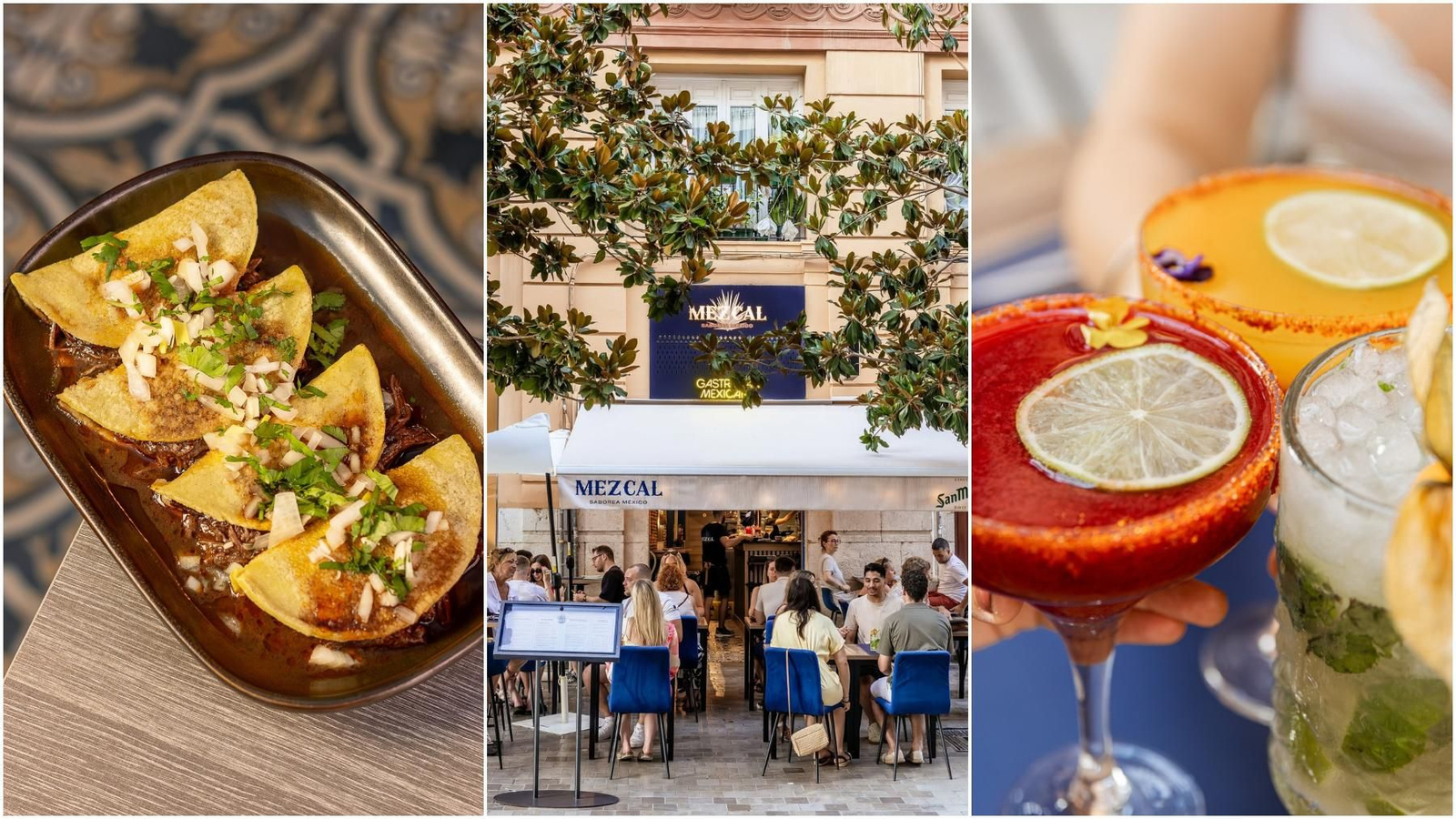 Tacos y cócteles de Mezcal.