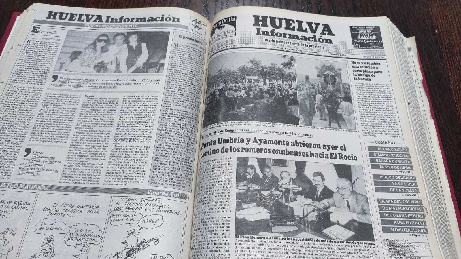La salida de las hermandades al Rocío en primera página en 1989