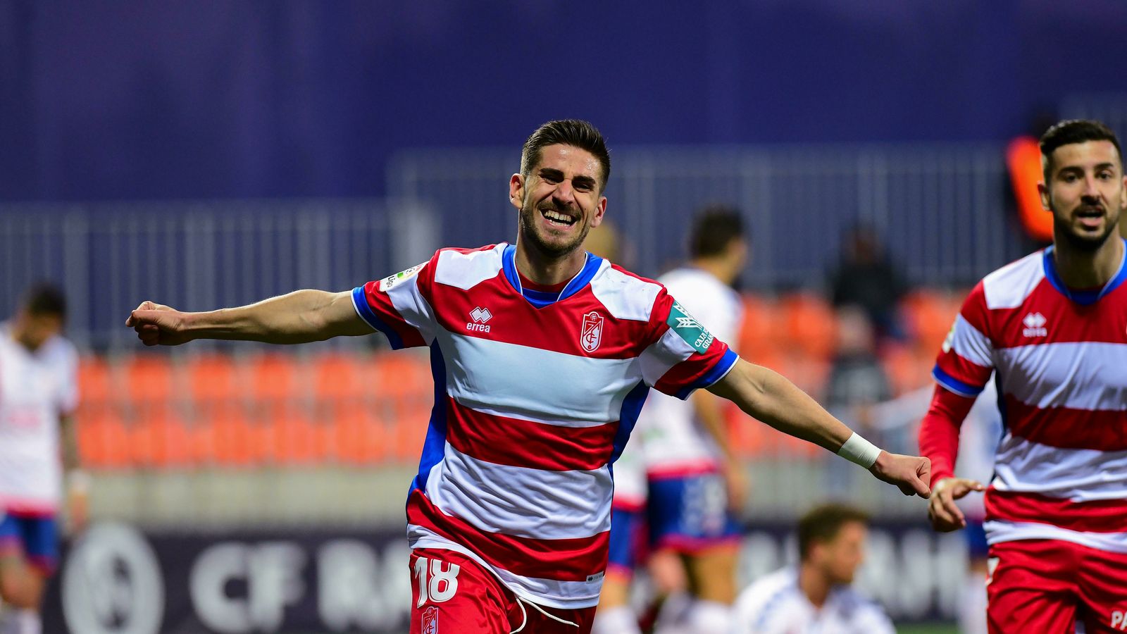 Dani Ojeda celebra el gol que marcó en Majadahonda el pasado domingo