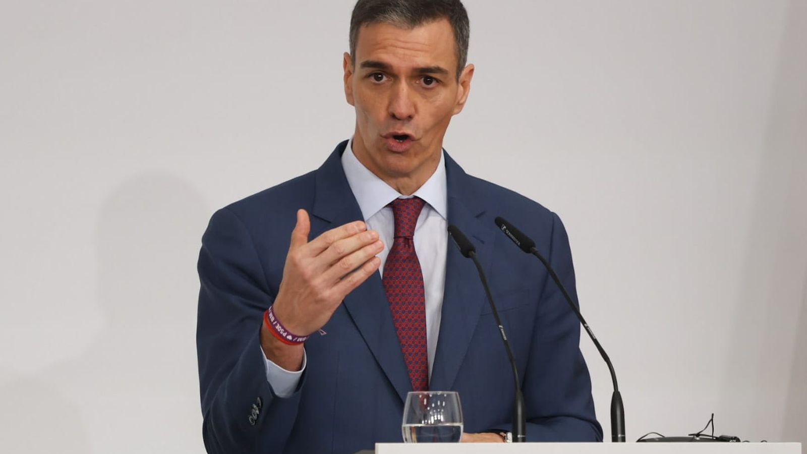 Pedro Sánchez durante su comparecencia en el marco de la Cumbre.