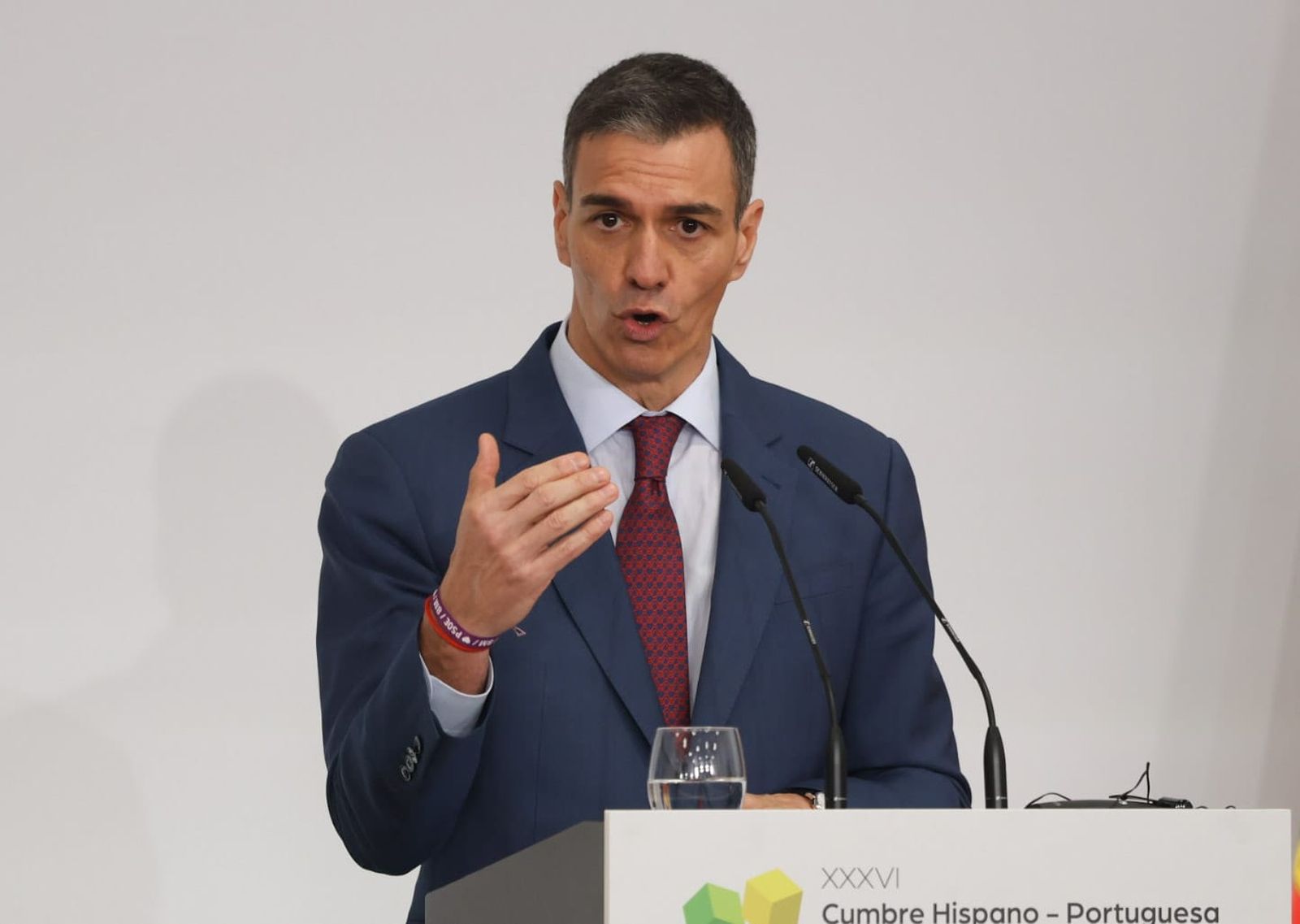 Pedro Sánchez durante su comparecencia en el marco de la Cumbre.