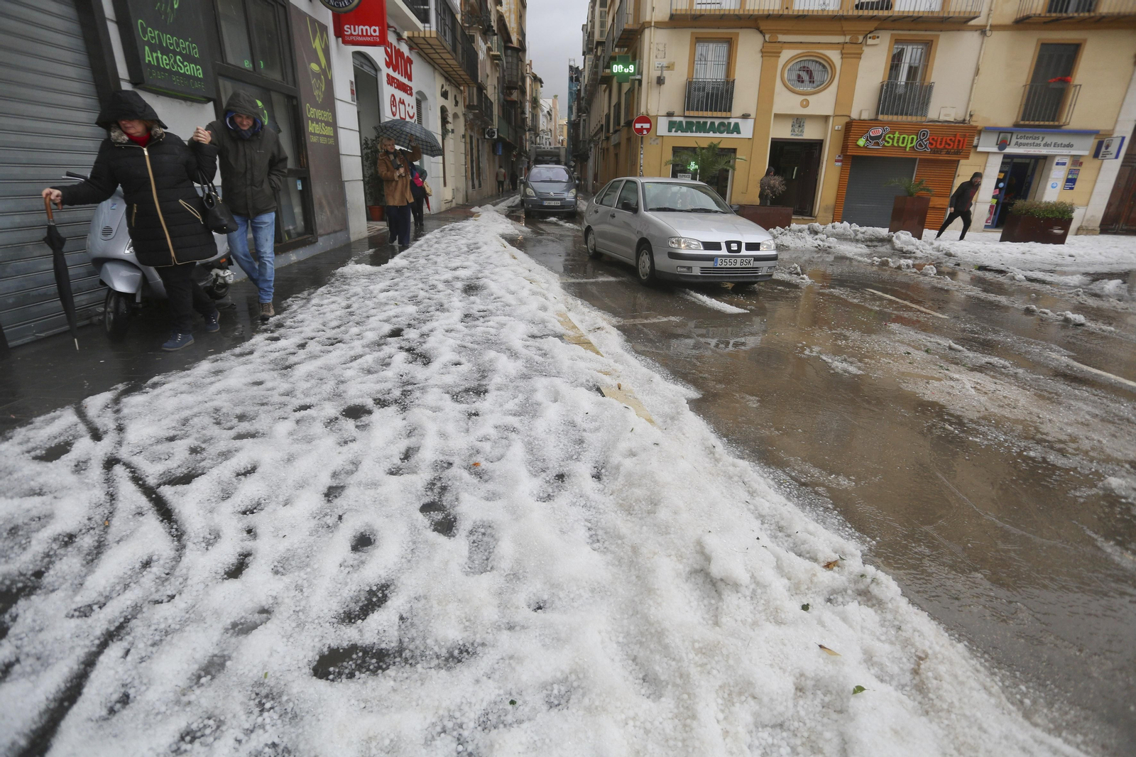 Fotos de la fuerte granizada registrada en Málaga