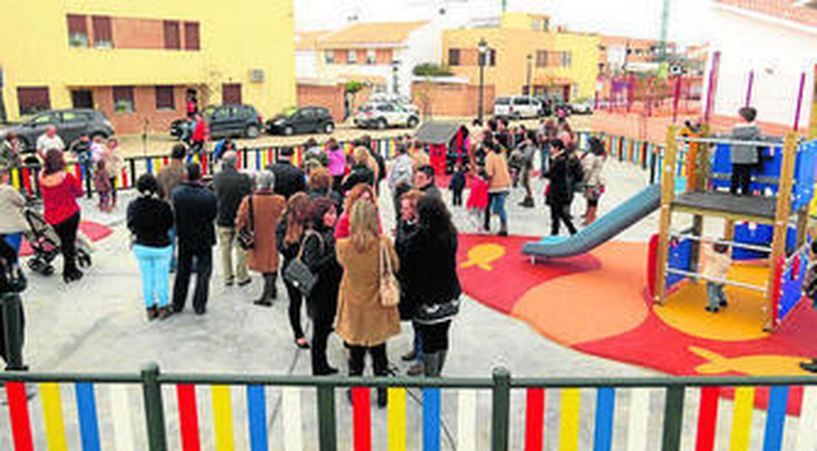 Un momento de la inauguración del parque, ayer.