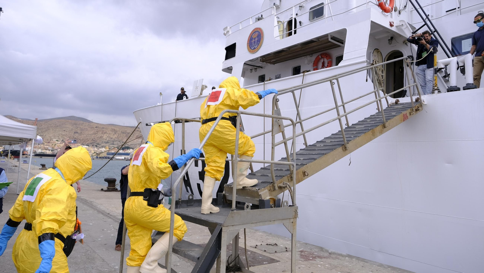 Ejercicio Marsec25 simulacro, en el Puerto de Almería, en imágenes