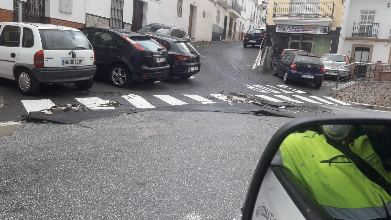 Una de las zonas afectadas por las lluvias en Alhaurín el Grande