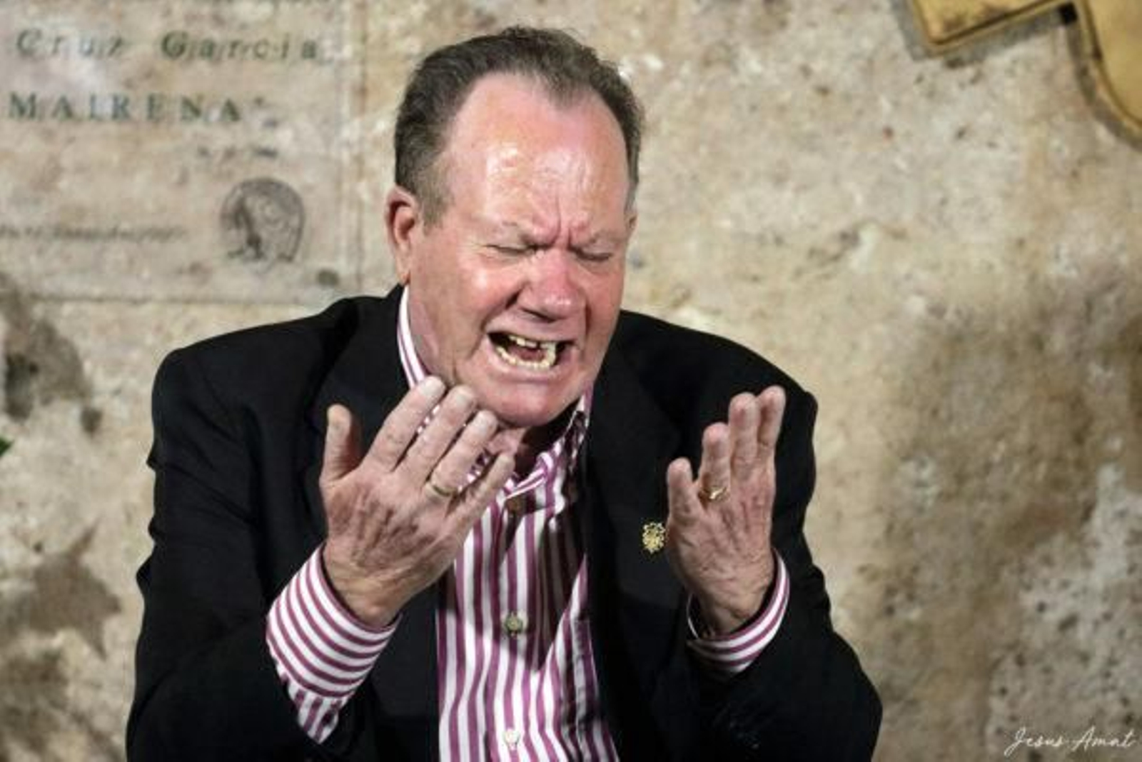 El cantaor almeriense Juan Gómez durante un recital en la Peña El Taranto.