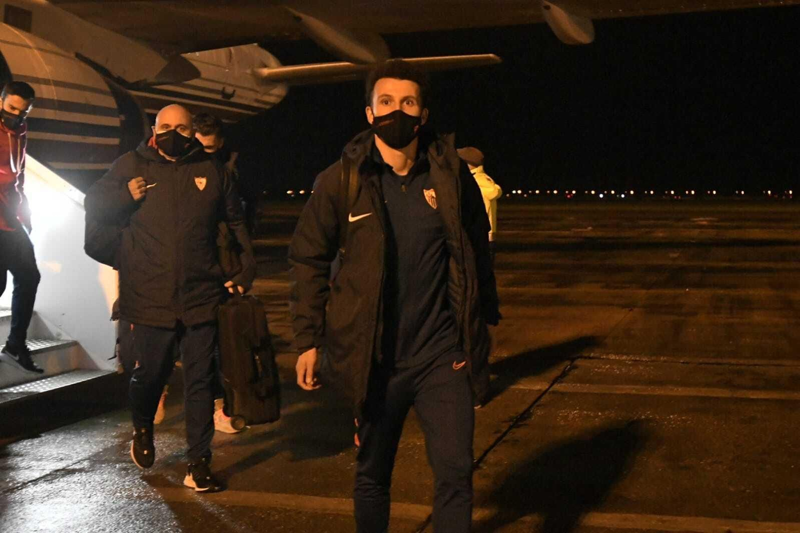 Idrissi, que viaja por primera vez con el Sevilla, en Champions, ya en suelo ruso.