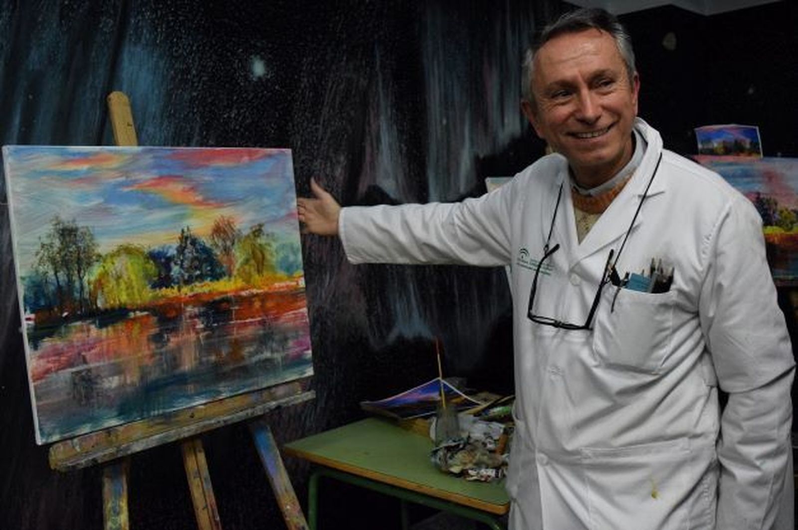 El pintor hinojero Juan Romero de la Rosa.