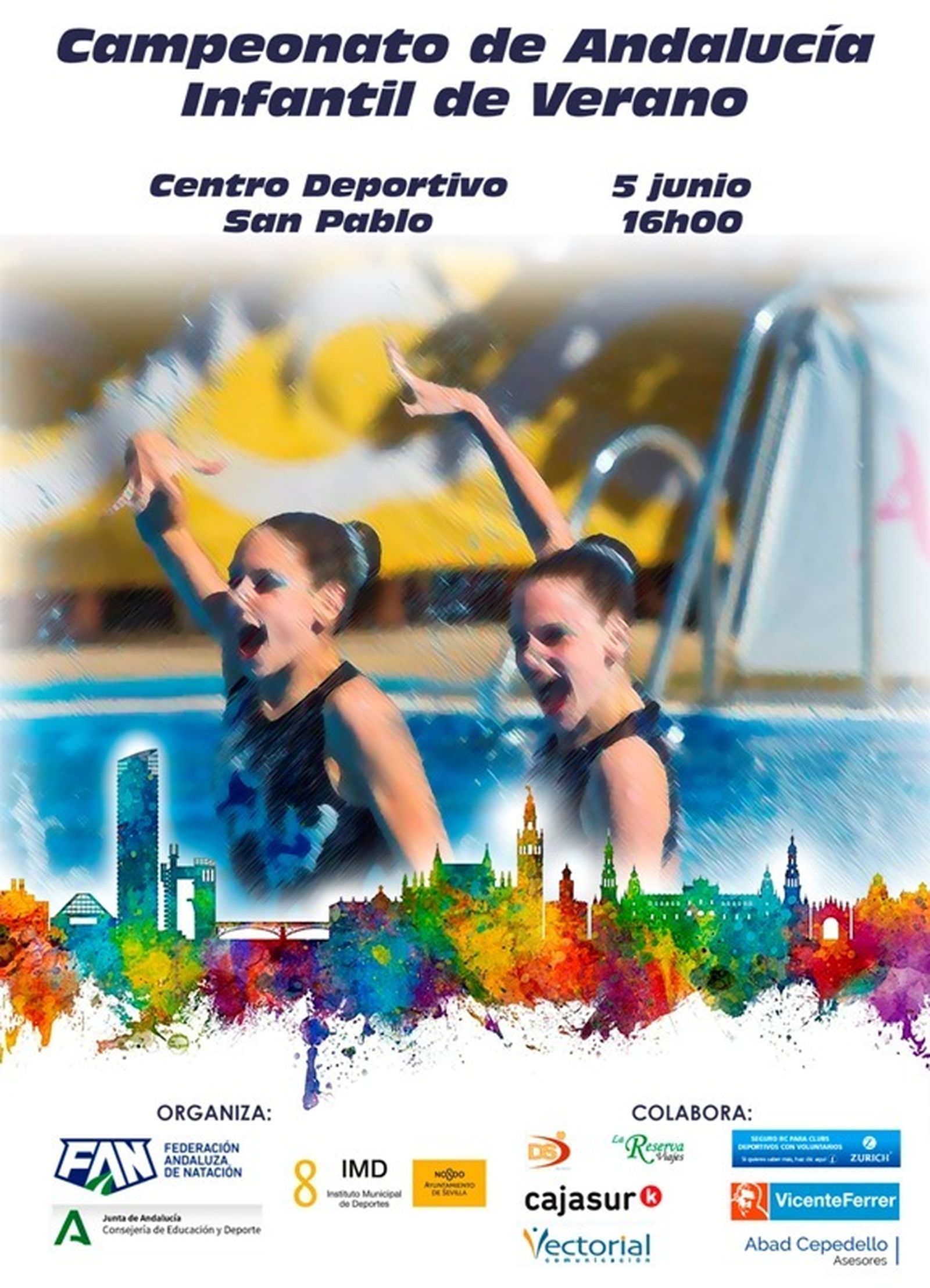 Cartel del campeonato infantil de sincronizada.