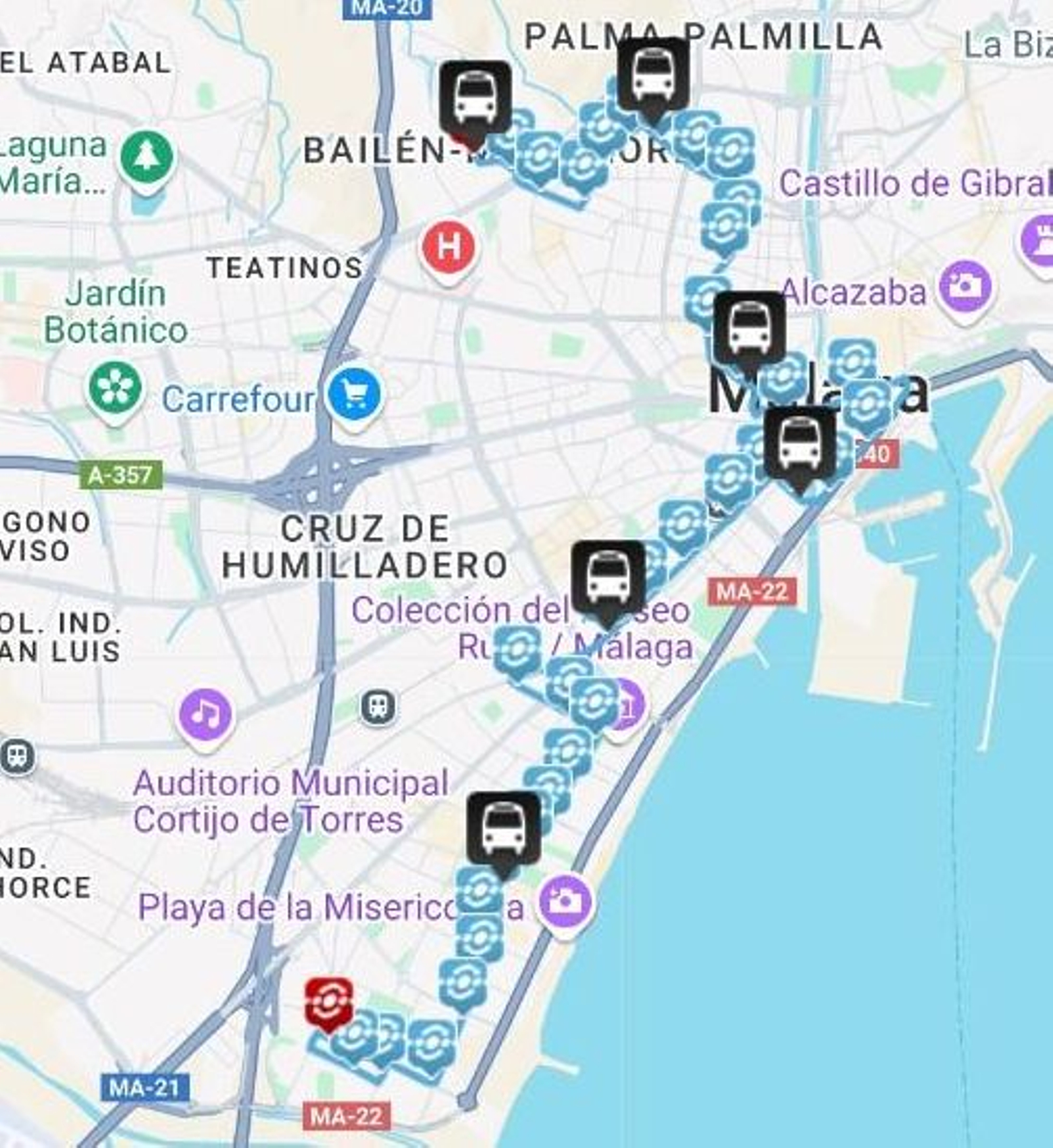 Recorrido de la línea 7 de autobús