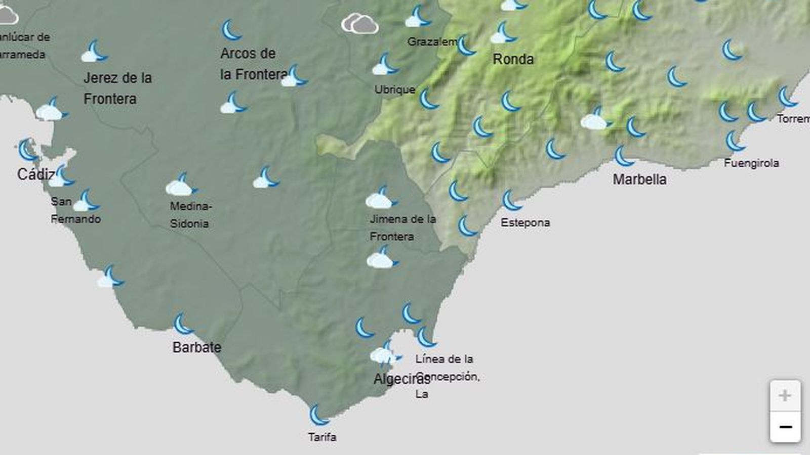 Mapa de la Aemet para este Miércoles Santo.