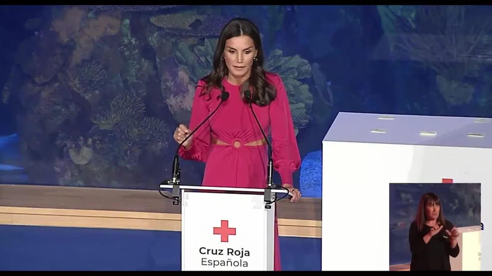 La soberana, durante su discurso.
