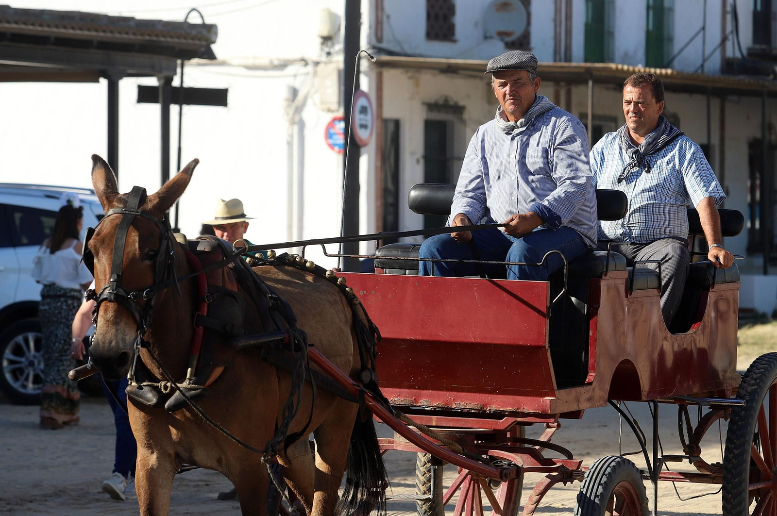 Ambiente en la aldea del Rocío previo a la llegada de las Hermandades, en imágenes